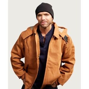 NEW Rasco FR Mens Size XL Brown Duck Flame Resistant Hooded Jacket Heavyweight